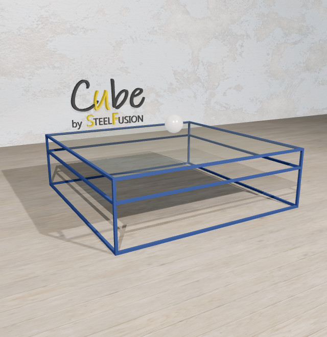 Cube Table Basse sur-mesure Acier étiré 130x130xh40