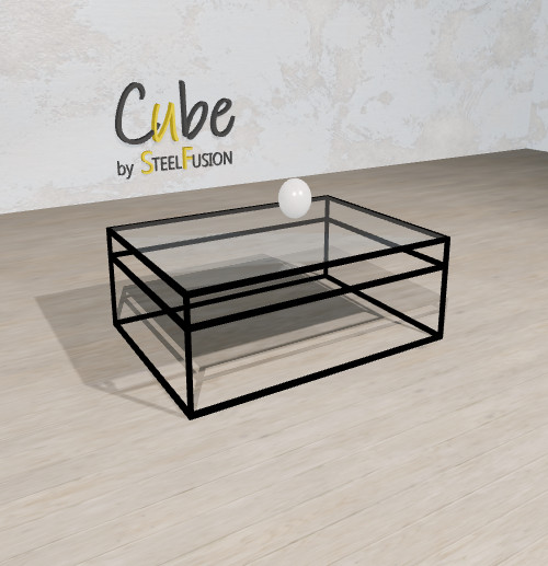 Cube Table Basse sur-mesure Acier étiré 109x80xh35