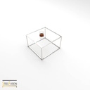 Cube Table Basse Acier 1 verre 4 barres basses