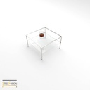 Cube Table Basse Acier 2 verres
