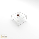 Cube Table Basse Acier 2 verres 2 barres basses