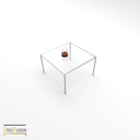 Cube Table Basse Inox 1 verre