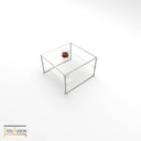 Cube Table Basse Inox 2 verres 2 barres basses