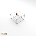 Cube Table Basse Inox 2 verres 4 barres basses