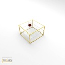 Cube Table Basse Laiton 2 verres 4 barres basses