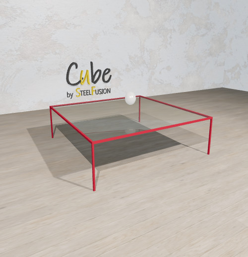 Cube Table Basse sur-mesure Acier étiré 137x137xh35