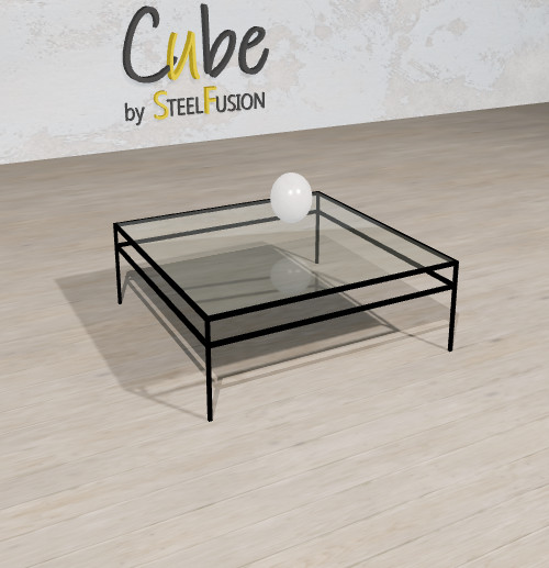 Cube Table Basse sur-mesure Acier étiré 80x80xh24