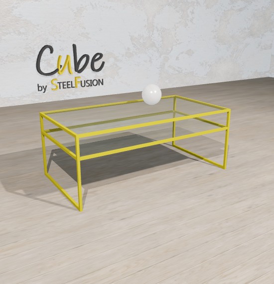 Cube Table Basse sur-mesure Laiton massif 112x60xh42