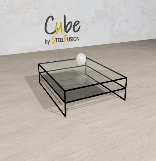 Cube Table Basse sur-mesure Acier laminé 80x100xh25