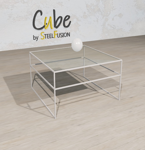 Cube Table Basse sur-mesure Acier laminé 80x80xh40