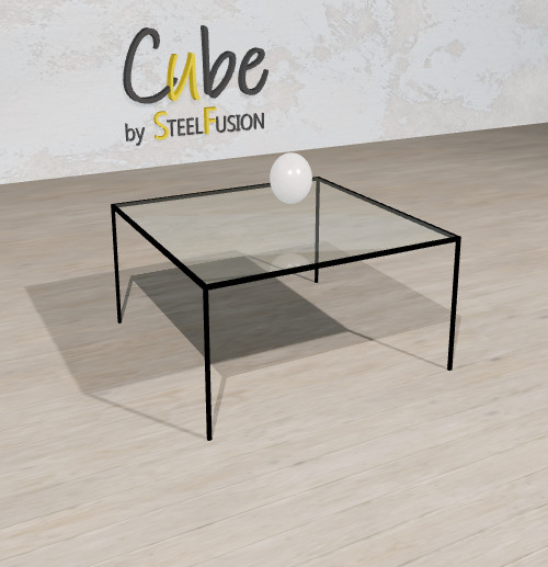 Cube Table Basse sur-mesure Acier laminé 80x80xh35