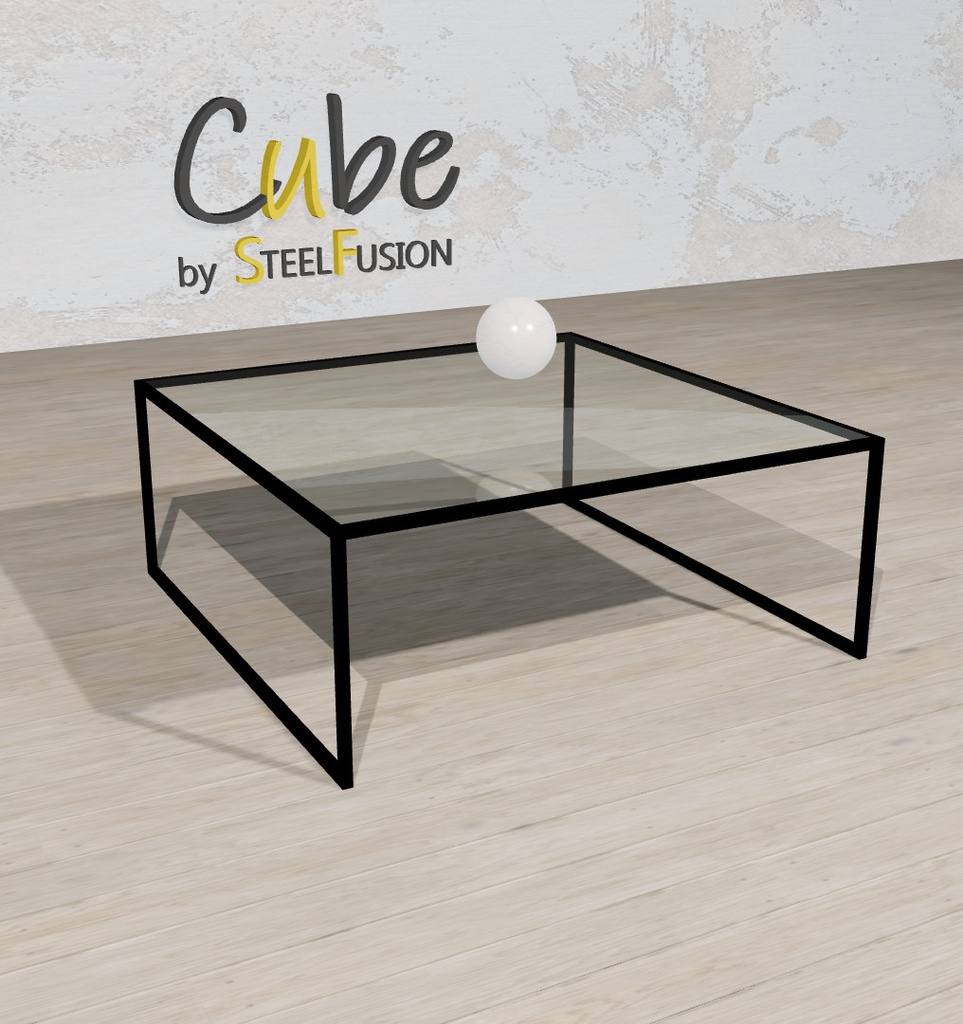 Cube Table Basse sur-mesure Acier laminé 89x90xh35