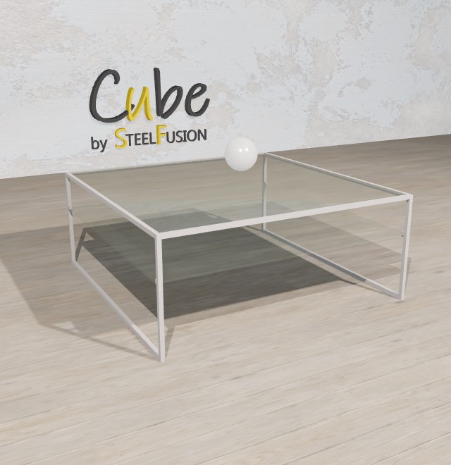 Cube Table Basse sur-mesure Acier étiré 100x100xh40