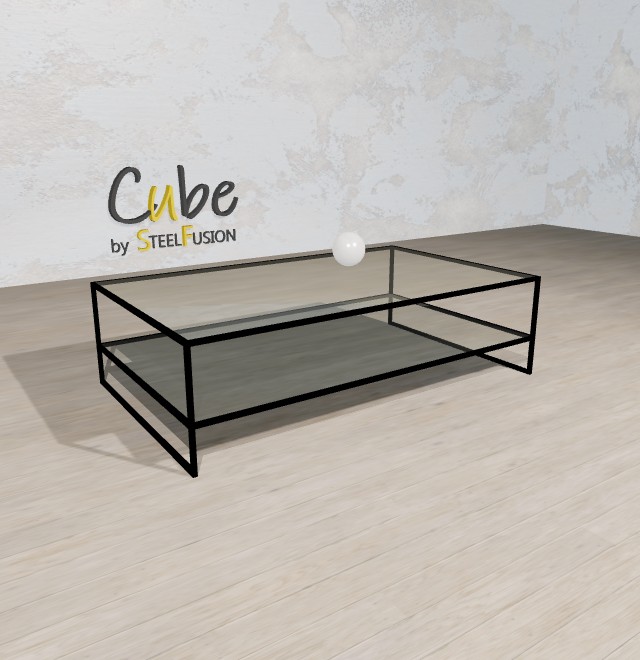 Cube Table Basse sur-mesure Acier laminé 150x90xh40